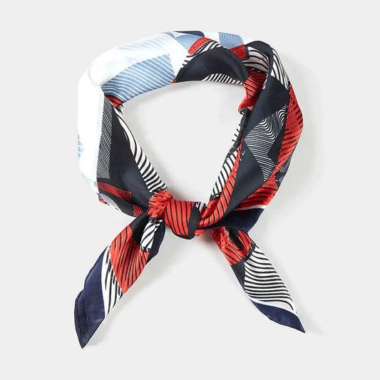Geometric Pattern Silky Bandana - Scarves