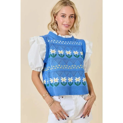 Georgia Ruffle Puff Sleeve Top - S - Sweaters