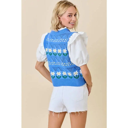 Georgia Ruffle Puff Sleeve Top - Sweaters