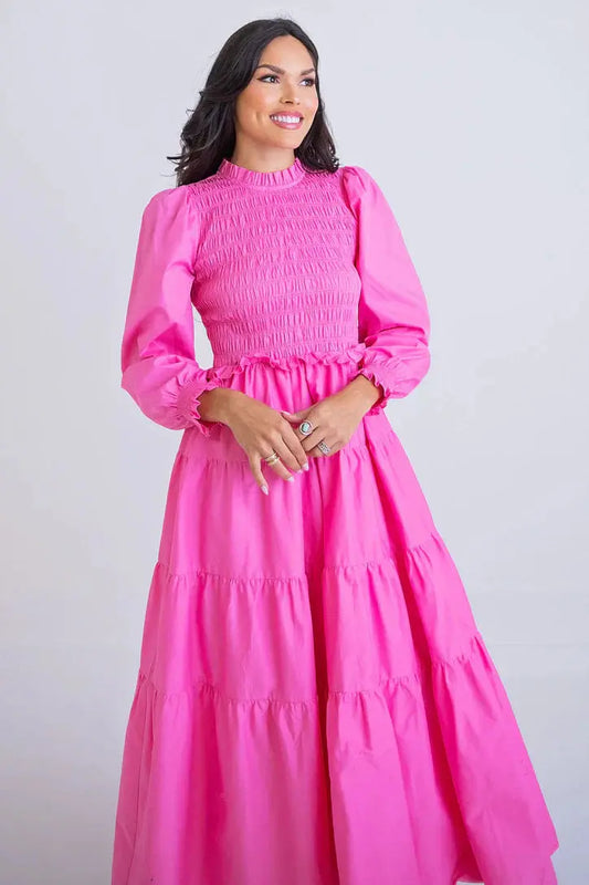 Hattie Solid Poplin Smock Maxi Dress - Dresses