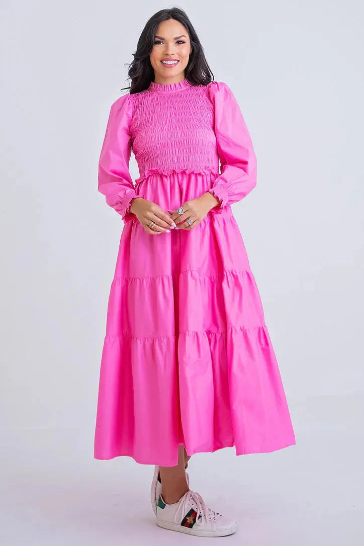 Hattie Solid Poplin Smock Maxi Dress - Dresses