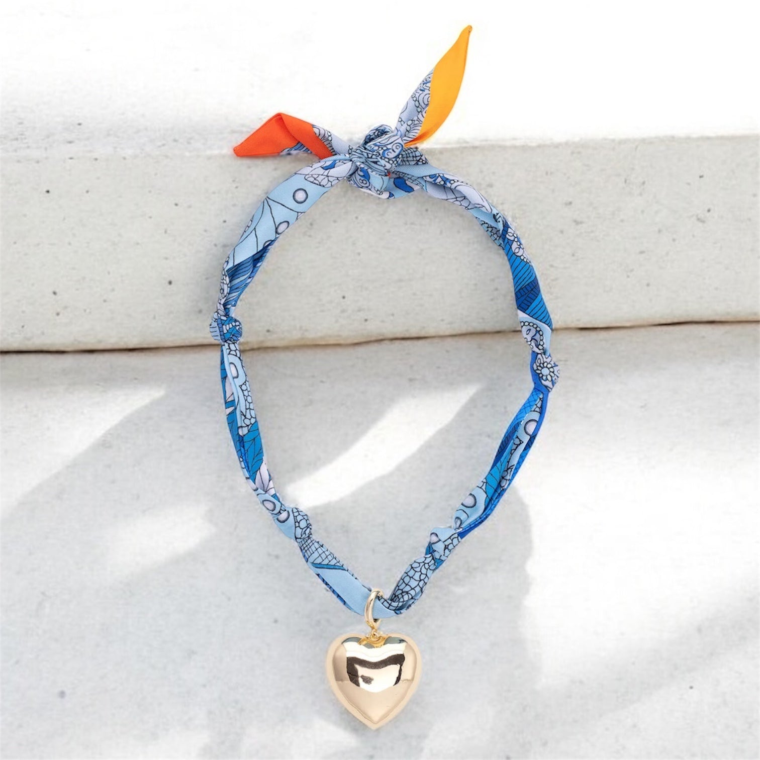 The Maribelle Puffy Heart Scarf Necklace Canvas Style
