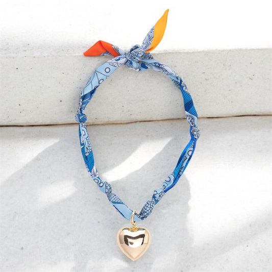The Maribelle Puffy Heart Scarf Necklace Canvas Style
