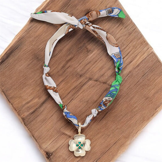 The Cloverleigh Rhinestone Scarf Necklace Canvas Style