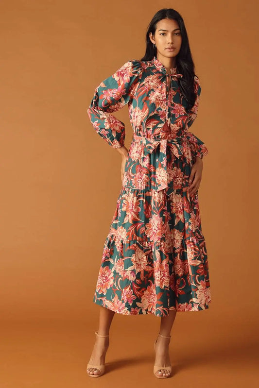 Isabella Printed Midi Dress - Dresses