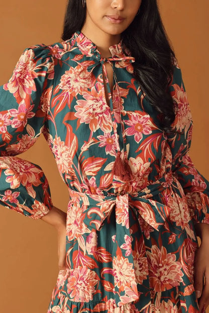 Isabella Printed Midi Dress - Dresses