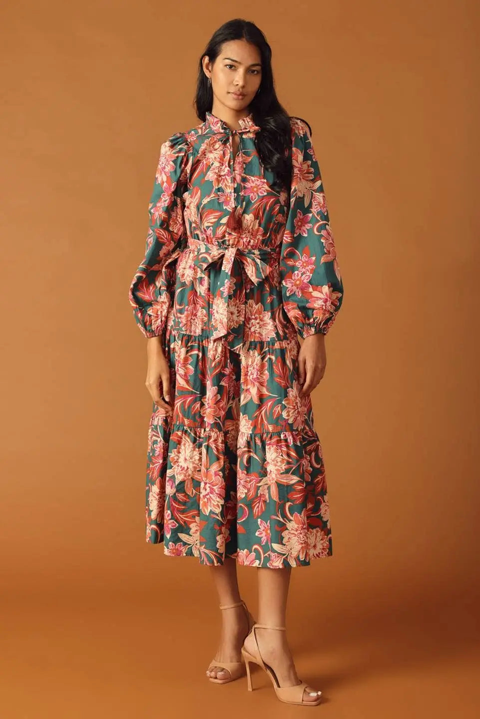 Isabella Printed Midi Dress - Dresses