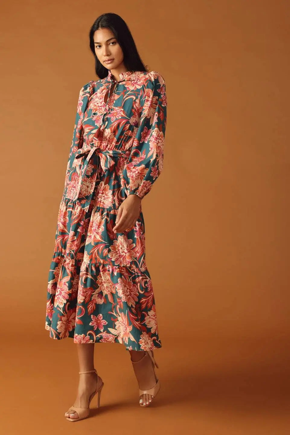 Isabella Printed Midi Dress - Dresses