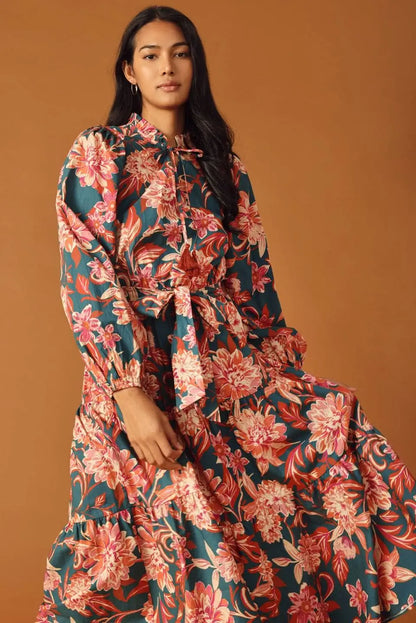 Isabella Printed Midi Dress - Dresses