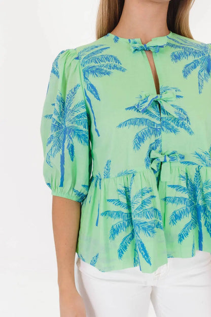 Isla Palm Tie Top - Tops