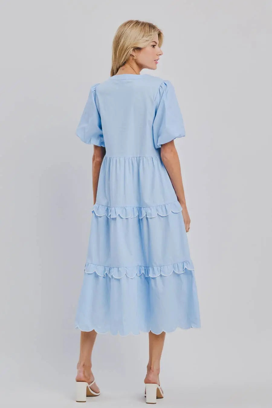 Juliette Bubble Sleeve Midi Dress - Dresses
