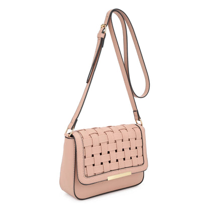 Kathy Urban Weave Crossbody Bag - Light Mauve - Crossbody Bags