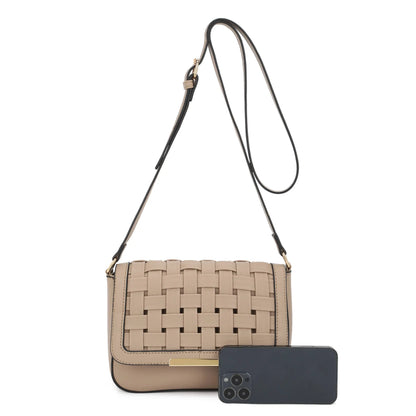 Kathy Urban Weave Crossbody Bag - Light Mauve - Crossbody Bags