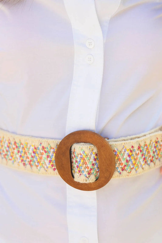 Kyra Woven Stretch Belt (Multi) - Belts