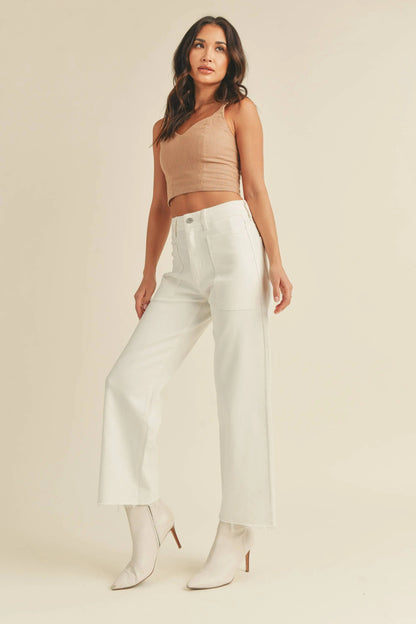 Leslie High-Rise Utility Wide Leg Pants - Bottoms