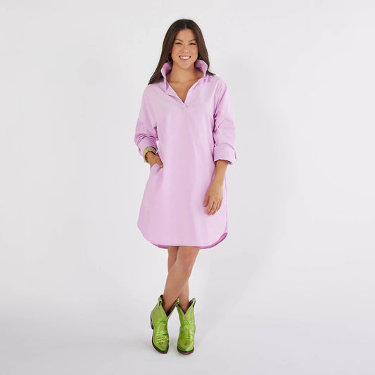 Lila Corduroy Preppy Dress (Lavender) - OS - Dresses