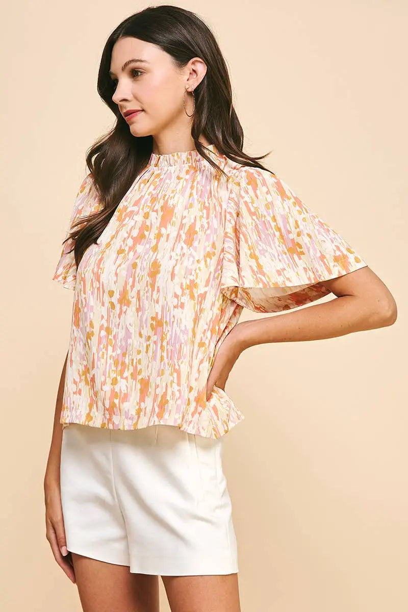 Lila Printed Woven Blouse - Tops