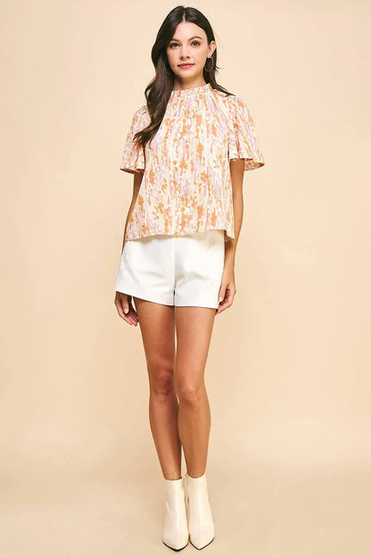 Lila Printed Woven Blouse - Tops