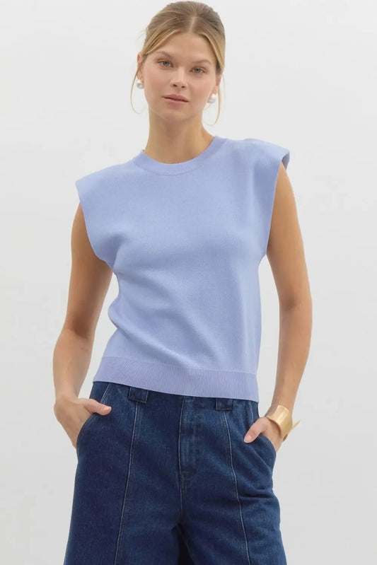 Madeline Sleeveless Ribbed Knit Top - Tops