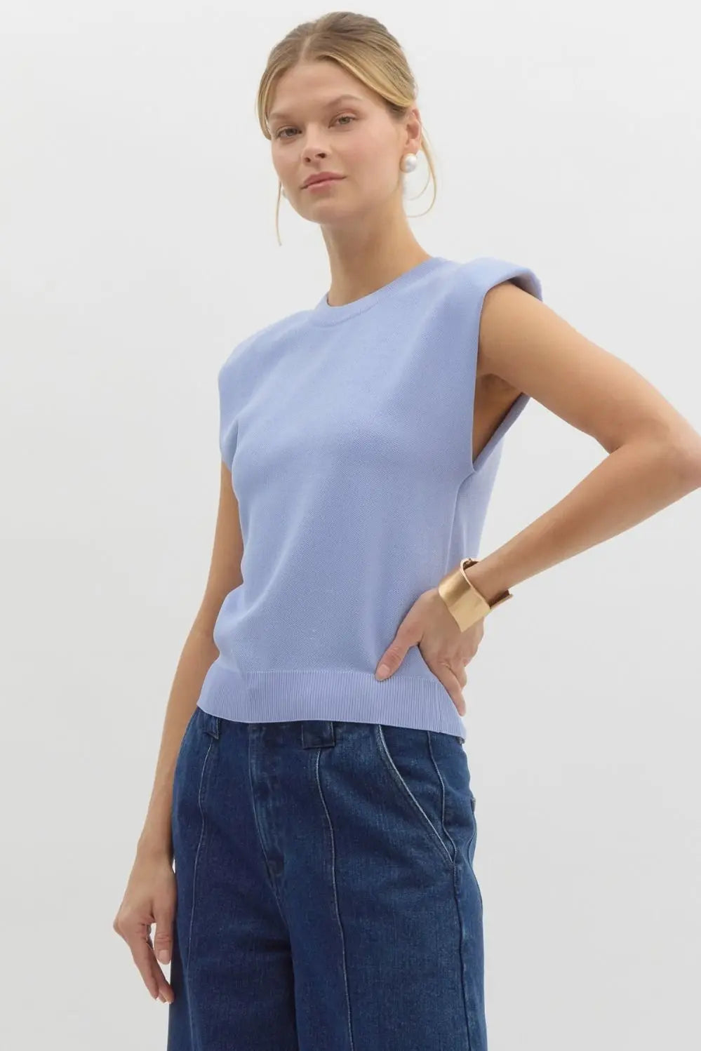 Madeline Sleeveless Ribbed Knit Top - Tops