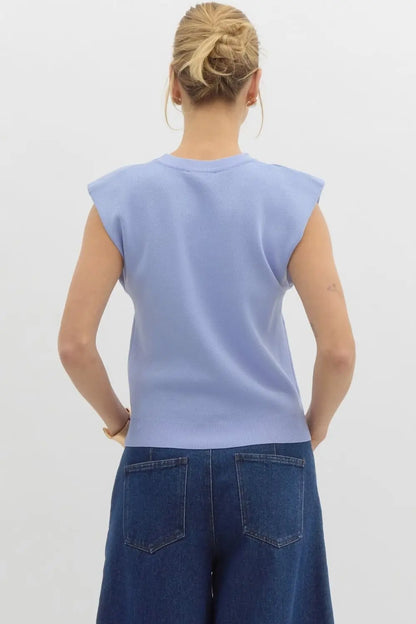 Madeline Sleeveless Ribbed Knit Top - Tops