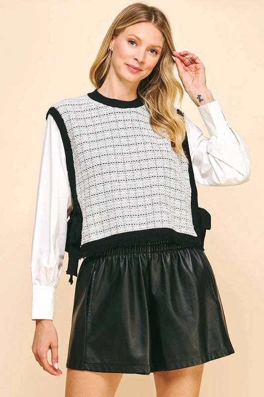 Margaux Woven Knit Blouse - Blouses