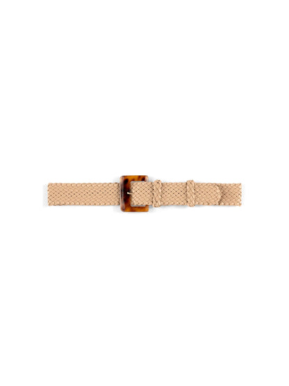 Marta Braided Stretch Belt (Tan) - Belts