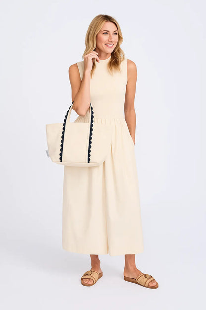 Mini Nantucket Tote – Navy Natural - Tote Bags