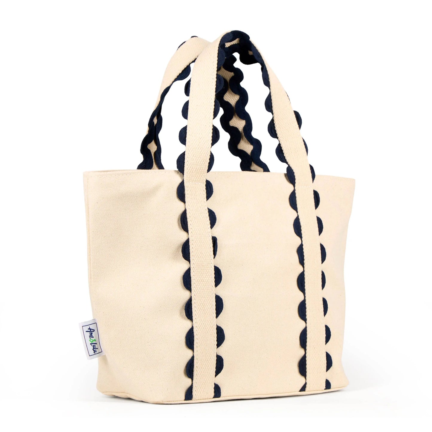 Mini Nantucket Tote – Navy Natural - Tote Bags
