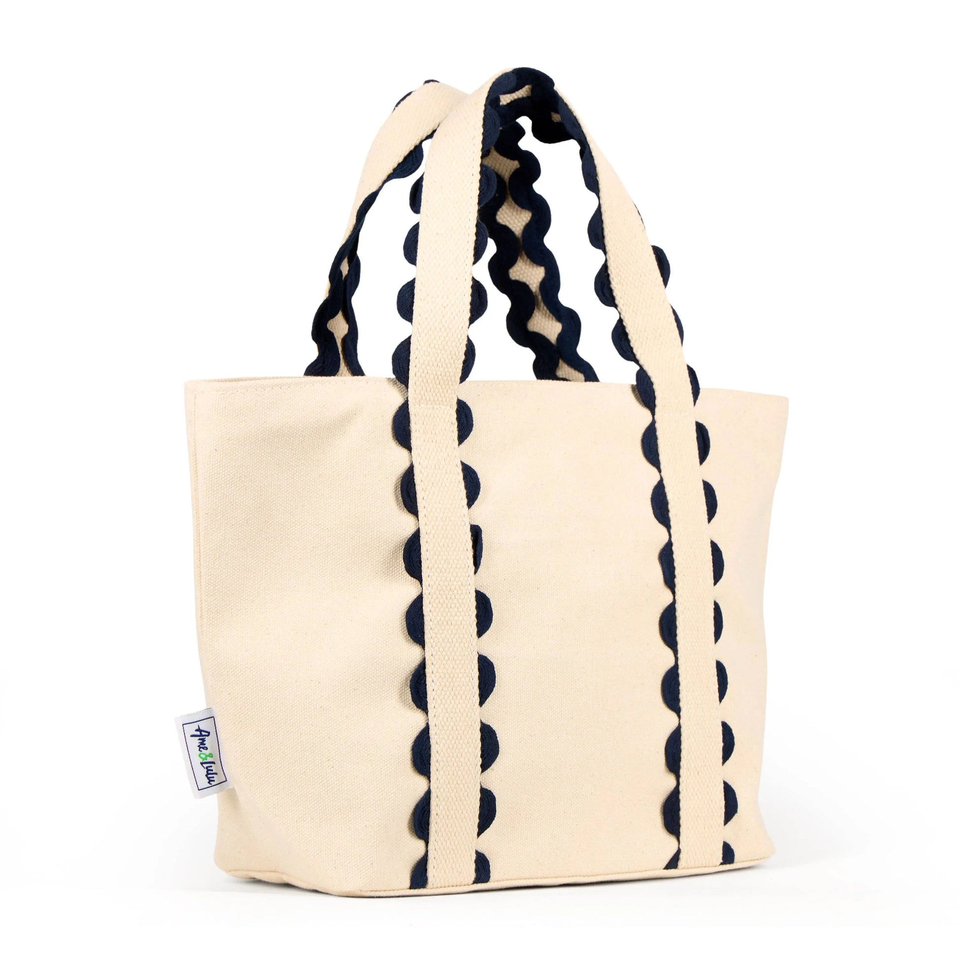 Mini Nantucket Tote – Navy Natural - Tote Bags