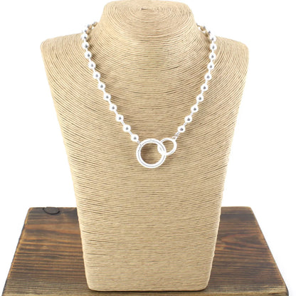 N24199 Double Ring Closure Bead Chain Necklace (18’’) - 02 SL - Jewelry