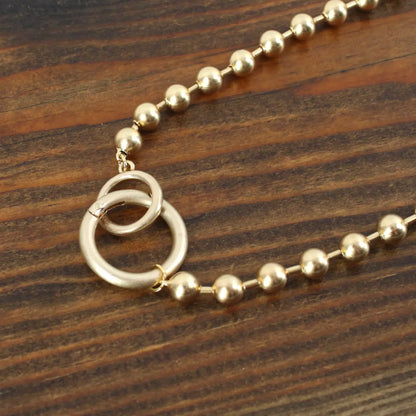 N24199 Double Ring Closure Bead Chain Necklace (18’’) - Jewelry
