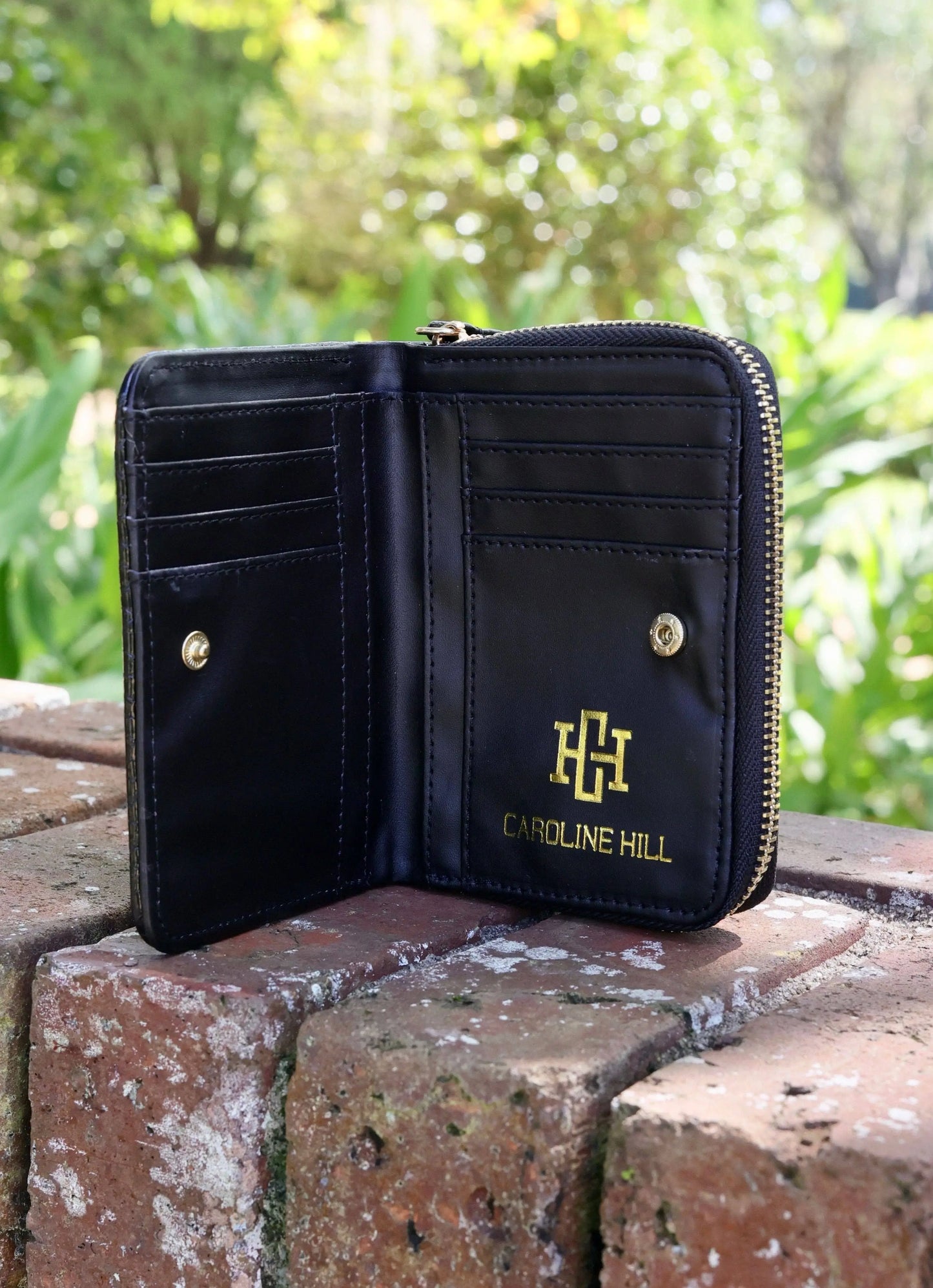 Nadine Zippered Wallet in Black - Wallets