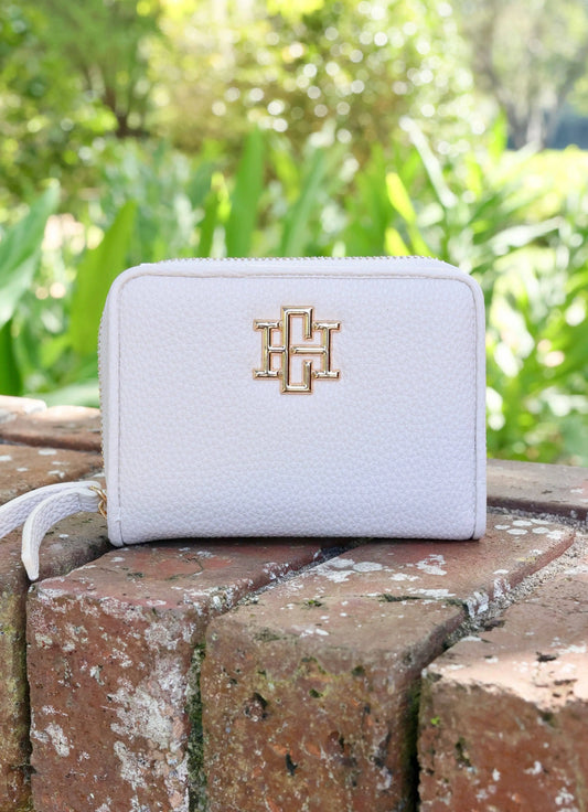 Nadine Zippered Wallet in Cream - Wallets
