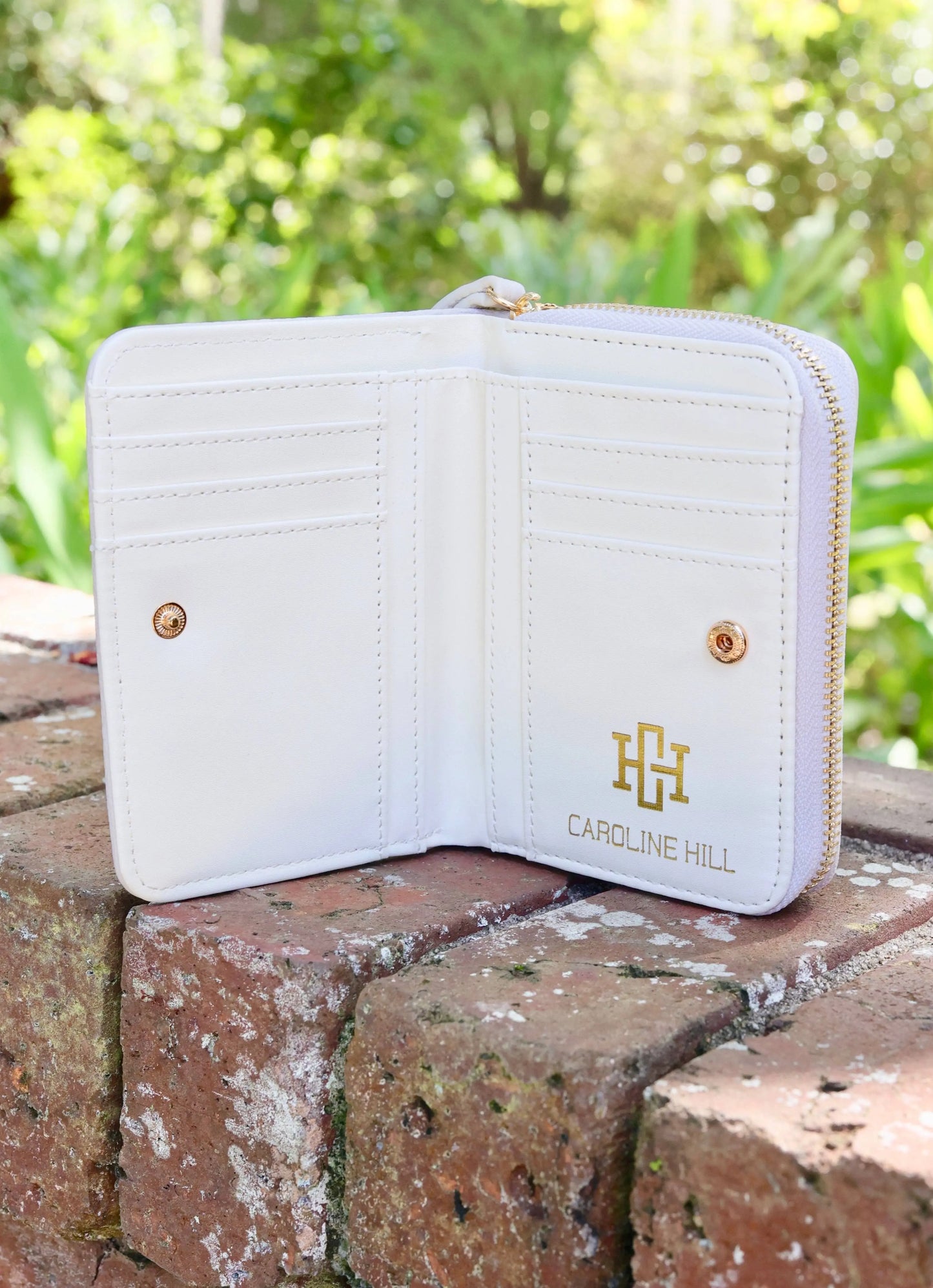 Nadine Zippered Wallet in Cream - Wallets