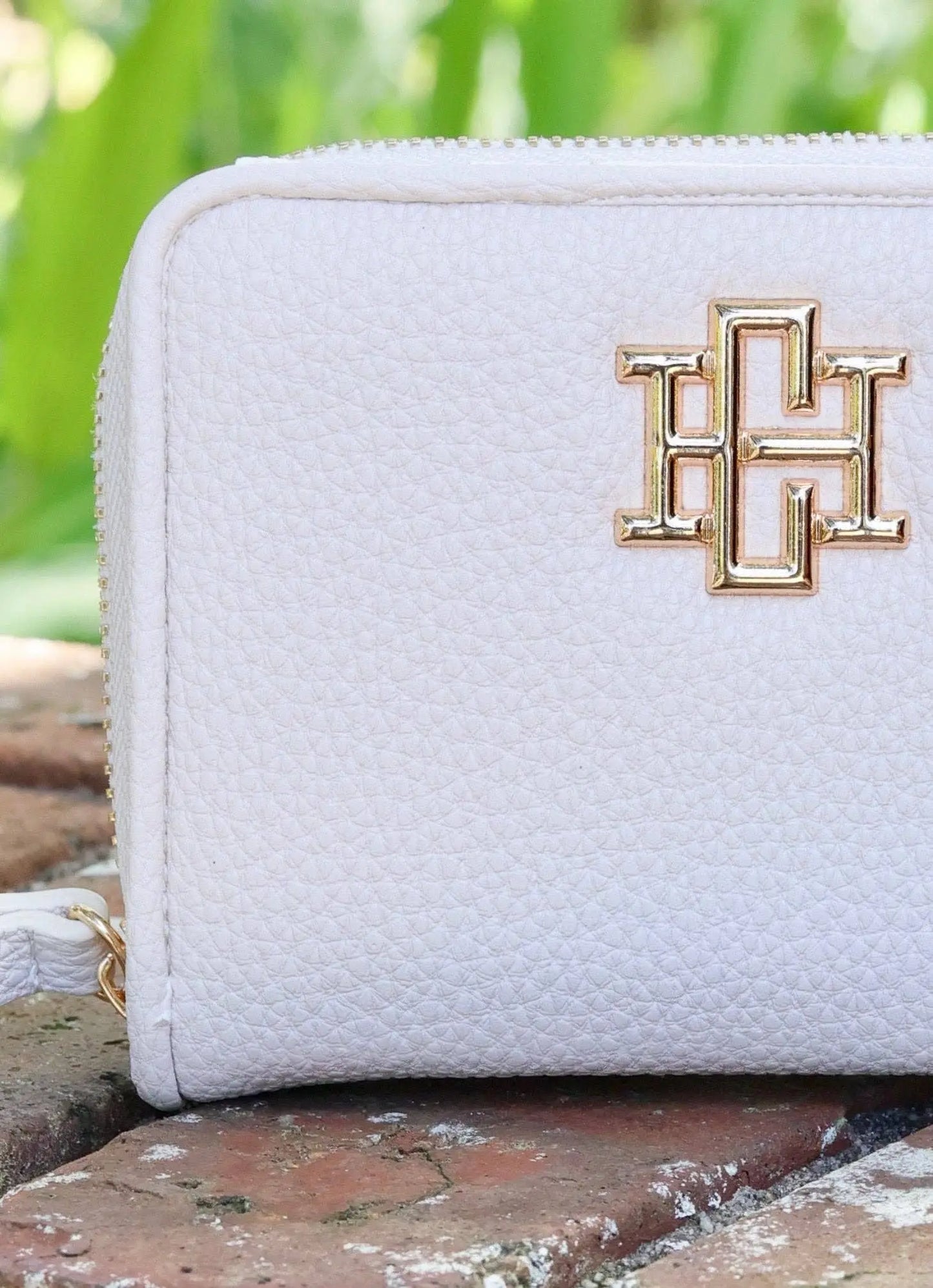 Nadine Zippered Wallet in Cream - Wallets