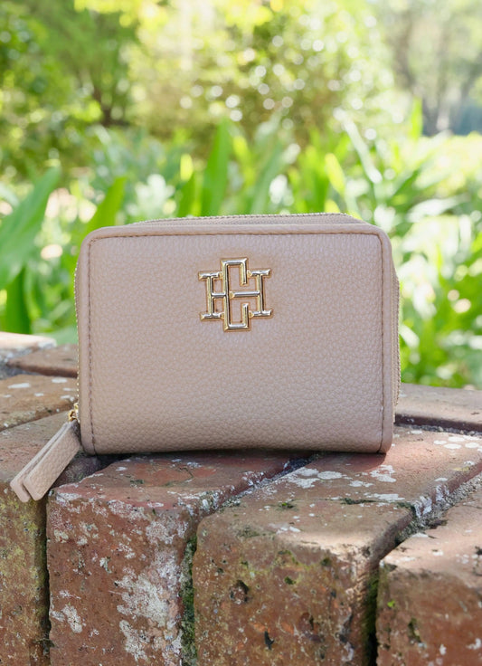 Nadine Zippered Wallet in Taupe - Wallets