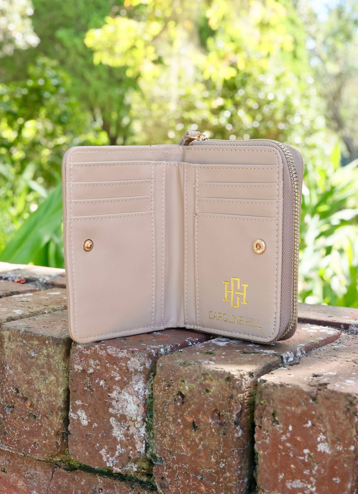 Nadine Zippered Wallet in Taupe - Wallets