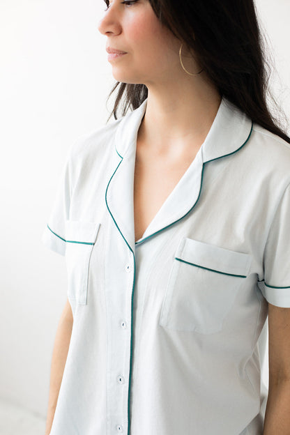 Classic Luxury Shorties Pajamas in Brushed Pima Cotton