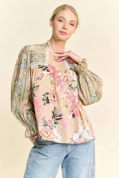 Savannah Floral Peasant Top - Blouses
