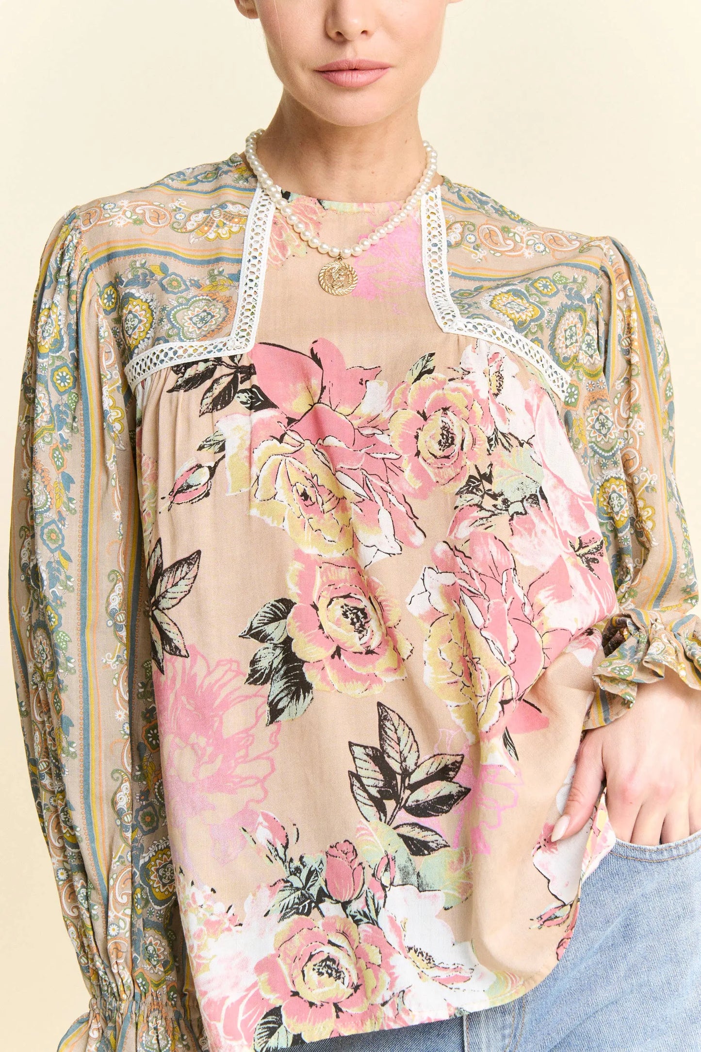 Savannah Floral Peasant Top - Blouses