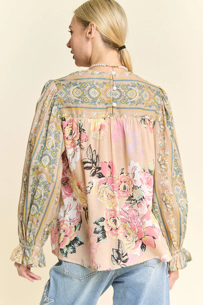 Savannah Floral Peasant Top - Blouses