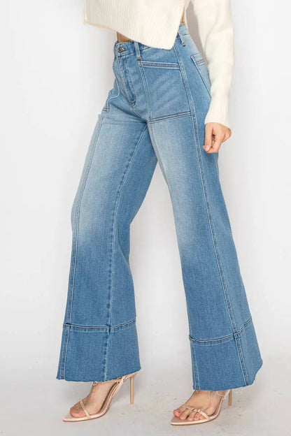 Savannah Tummy Control Slim Palazzo Jeans - Bottoms