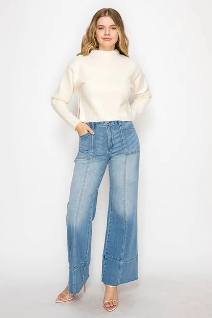 Savannah Tummy Control Slim Palazzo Jeans - Bottoms