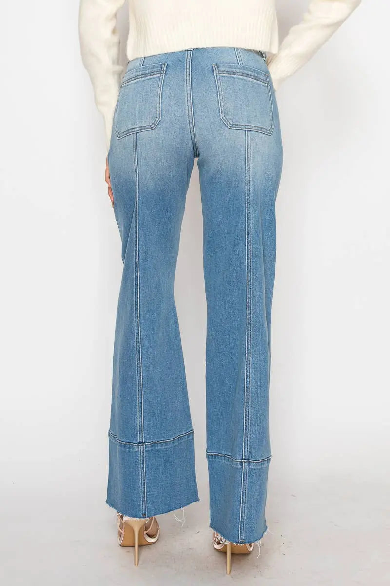 Savannah Tummy Control Slim Palazzo Jeans - Bottoms