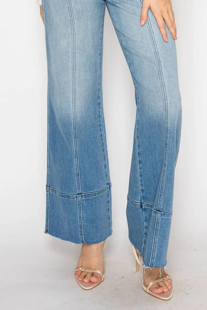 Savannah Tummy Control Slim Palazzo Jeans - Bottoms