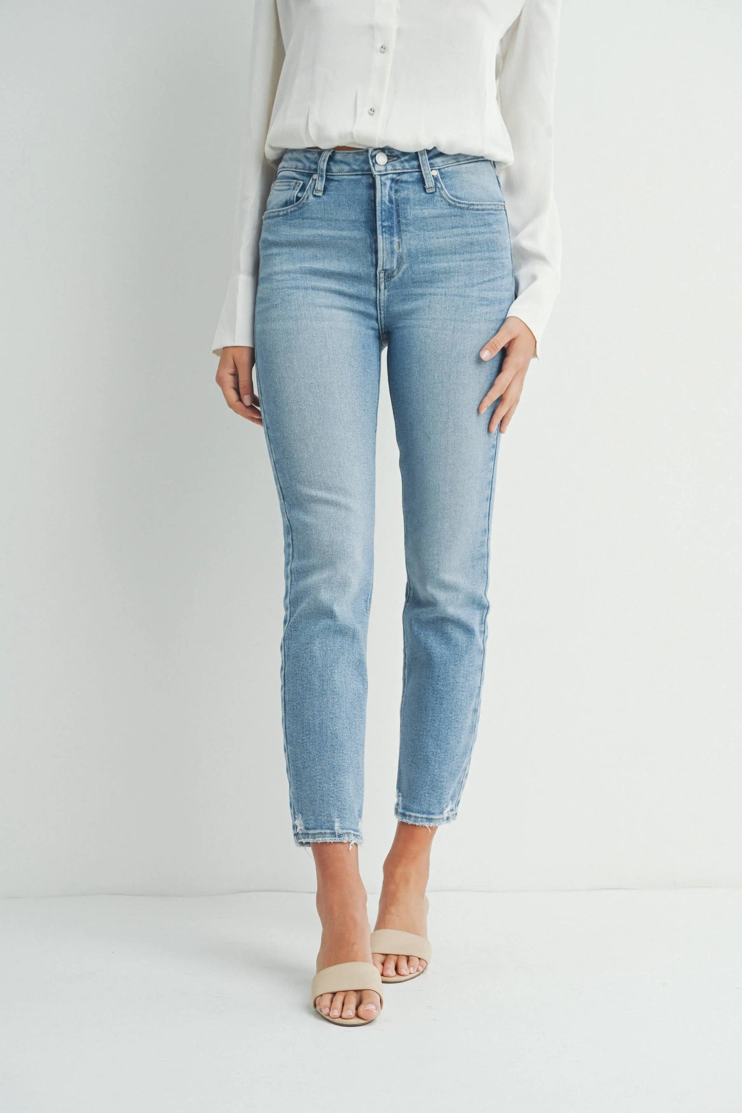 Sienna Hem Detail Comfort Straight Jeans - Bottoms