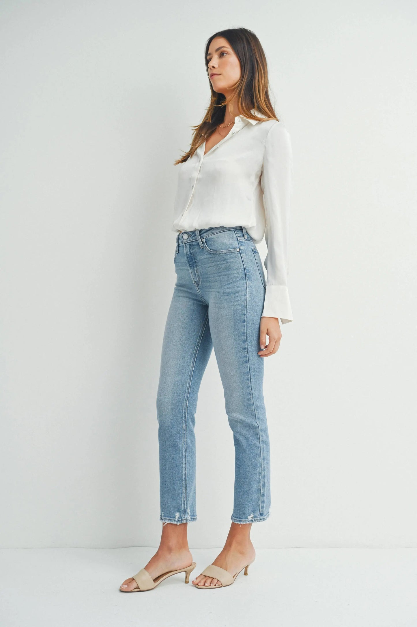 Sienna Hem Detail Comfort Straight Jeans - Bottoms