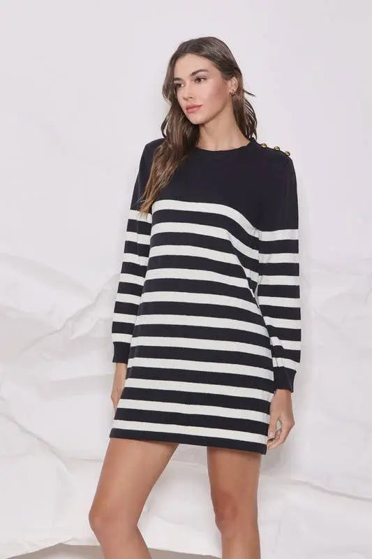 Sophie Striped Sweater Dress - Dresses