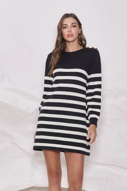 Sophie Striped Sweater Dress - Dresses